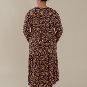 Mirah Tiered Plus Size Dress - Mauve Tile - Image 4