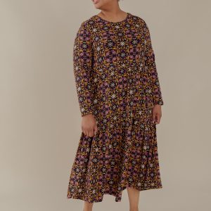 Mirah Tiered Plus Size Dress - Mauve Tile - Image 1