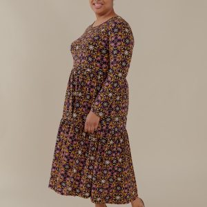 Mirah Tiered Plus Size Dress - Mauve Tile - Image 3