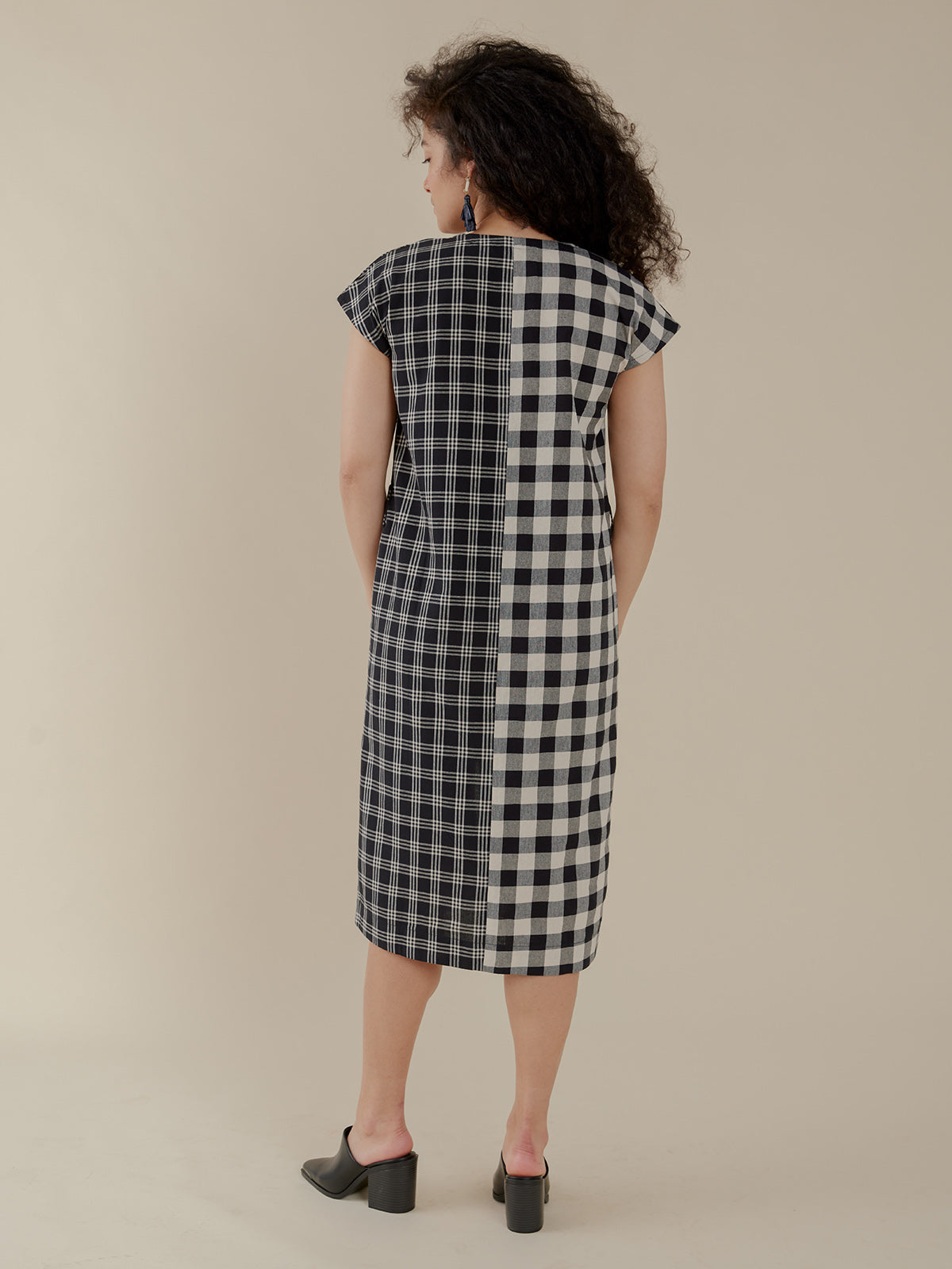Padma Pocket Dress - Black and White Mix - 图片 3