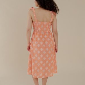 Provence Midi Dress - Peach Ikat - 图片 4