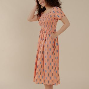 Teddy Dress - Peach Ikat - Image 5