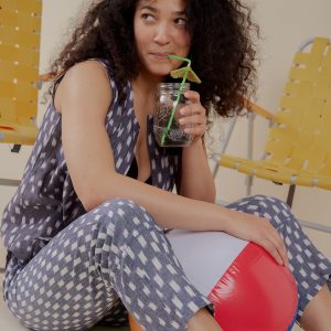 Miller Easy Pant - Blue Ikat - 图片 1