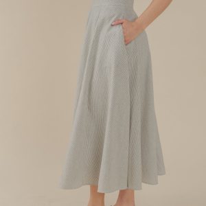 Lucinda Skirt - Olive Stripe - Image 5