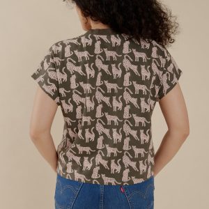 Caitlin Top - Leopard Green - Image 3