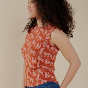 Millie Muscle Tee - Leopard Sienna - Image 4