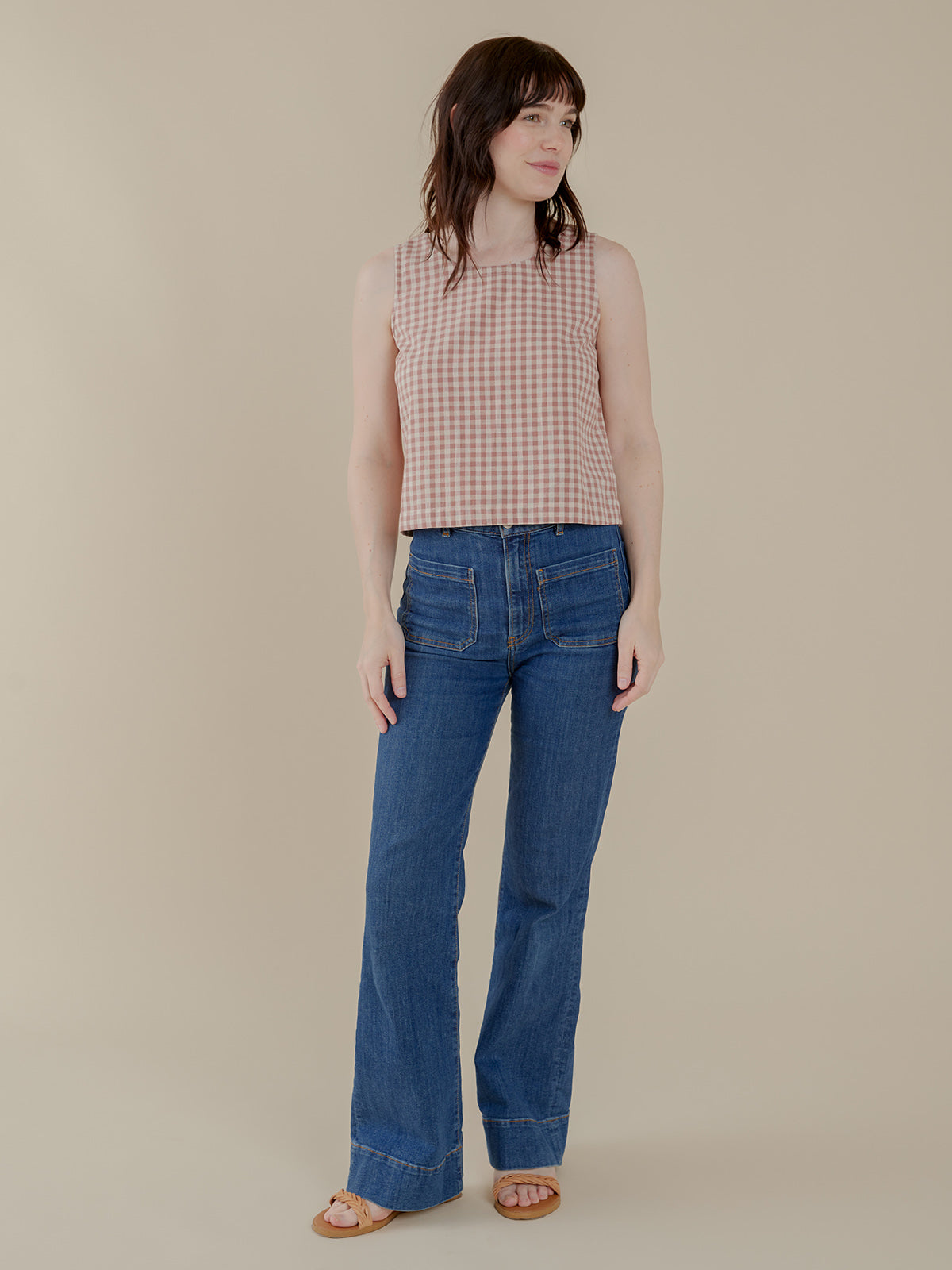 Neko Tank - Brown Gingham - Image 7