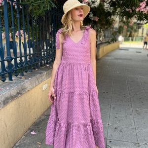 Lorelei Tiered Dress - Purple Buds - Image 2