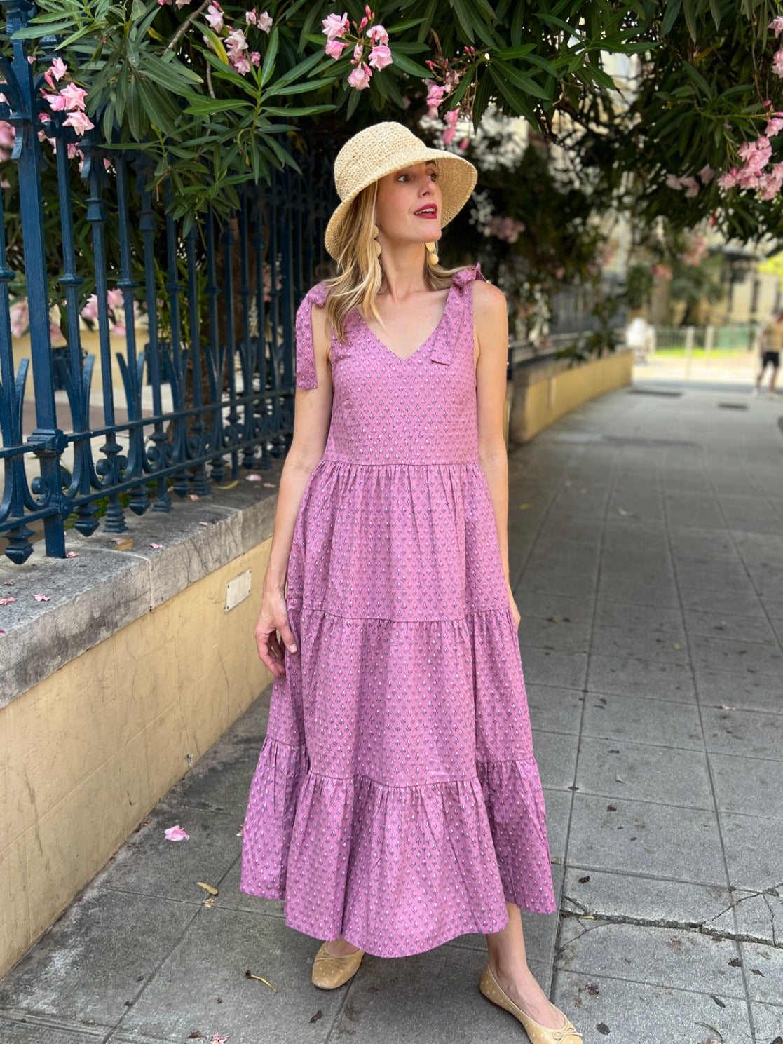 Lorelei Tiered Dress - Purple Buds - Image 2