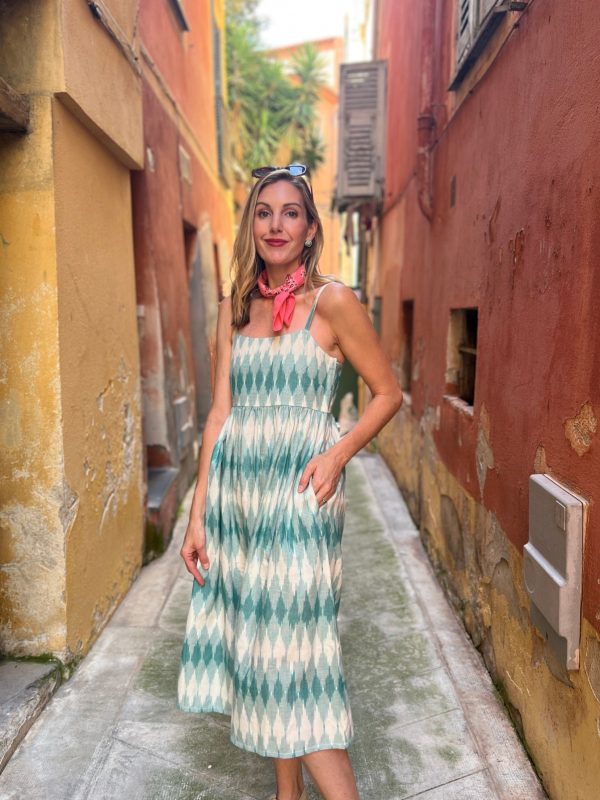 Sofia Midi Dress - Teal Ikat