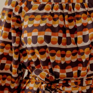 Alexis Long Sleeve Mini Dress - Circle Stripe Desert - Image 5