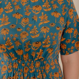 Artsy Traveler Midi Dress - Teal Floral - Image 2