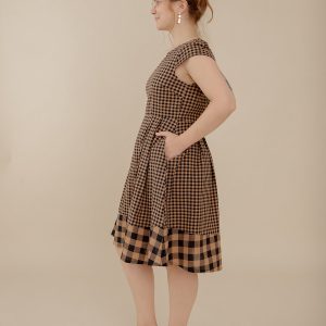Devonshire Dress - Black and Tan Small Gingham - 图片 3