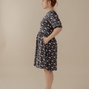 Inez Bubble Sleeve Dress - Vase Cluster Graphite - Image 5