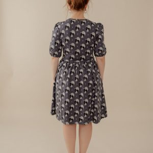 Inez Bubble Sleeve Dress - Vase Cluster Graphite - Image 6