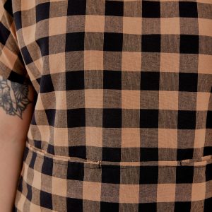 Odelia Top - Black and Tan Gingham - Image 2