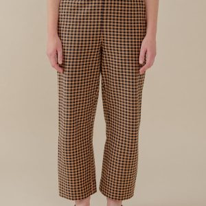 Emmy Drawstring Pant - Black and Tan Small Gingham - 图片 3
