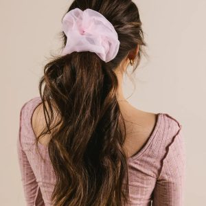 Organza Oversized Scrunchie in Pink