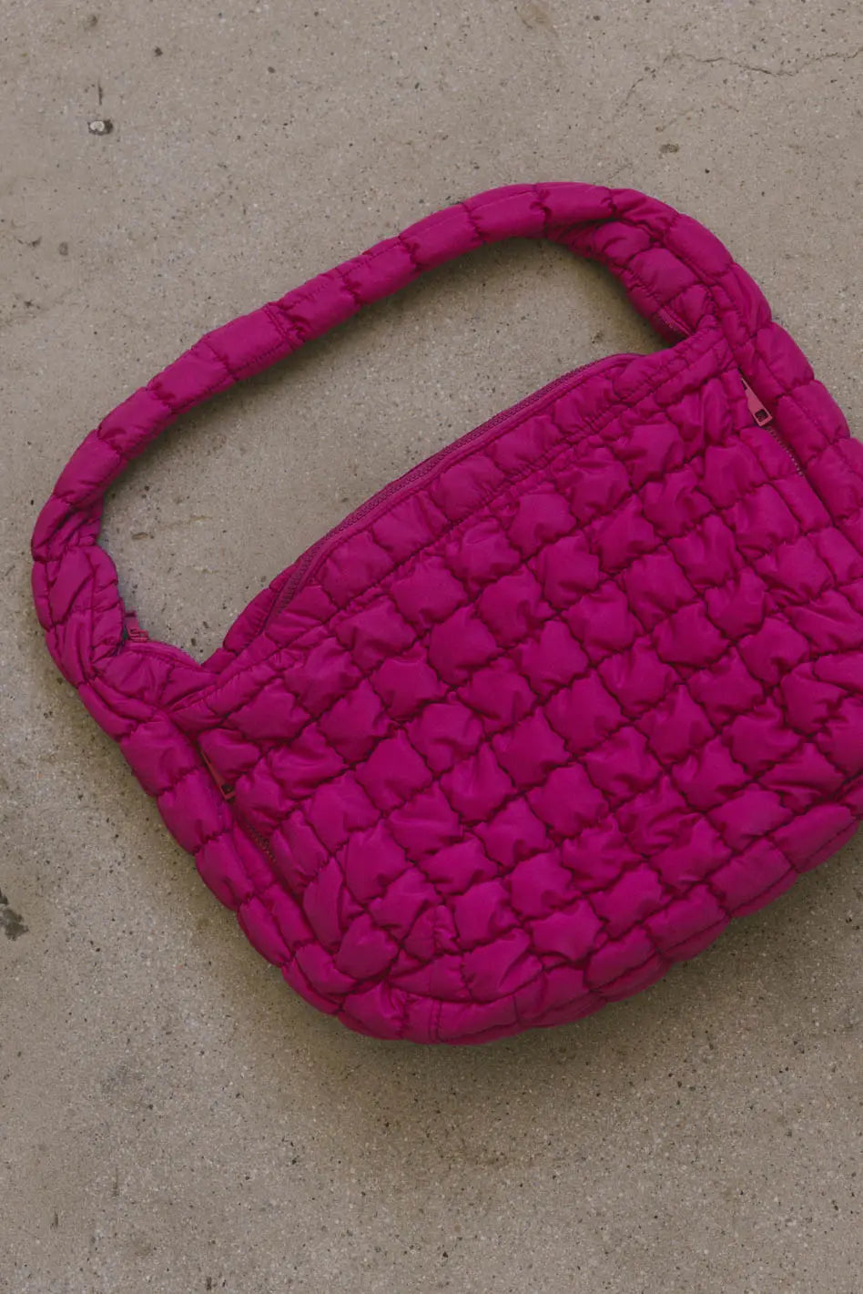 Nora Quilted Tote Bag in Fuschia - Image 2