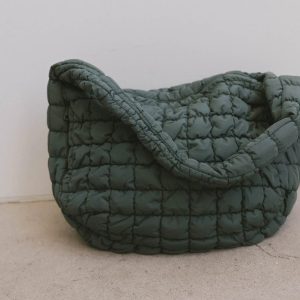 Nora Quilted Tote Bag in Green