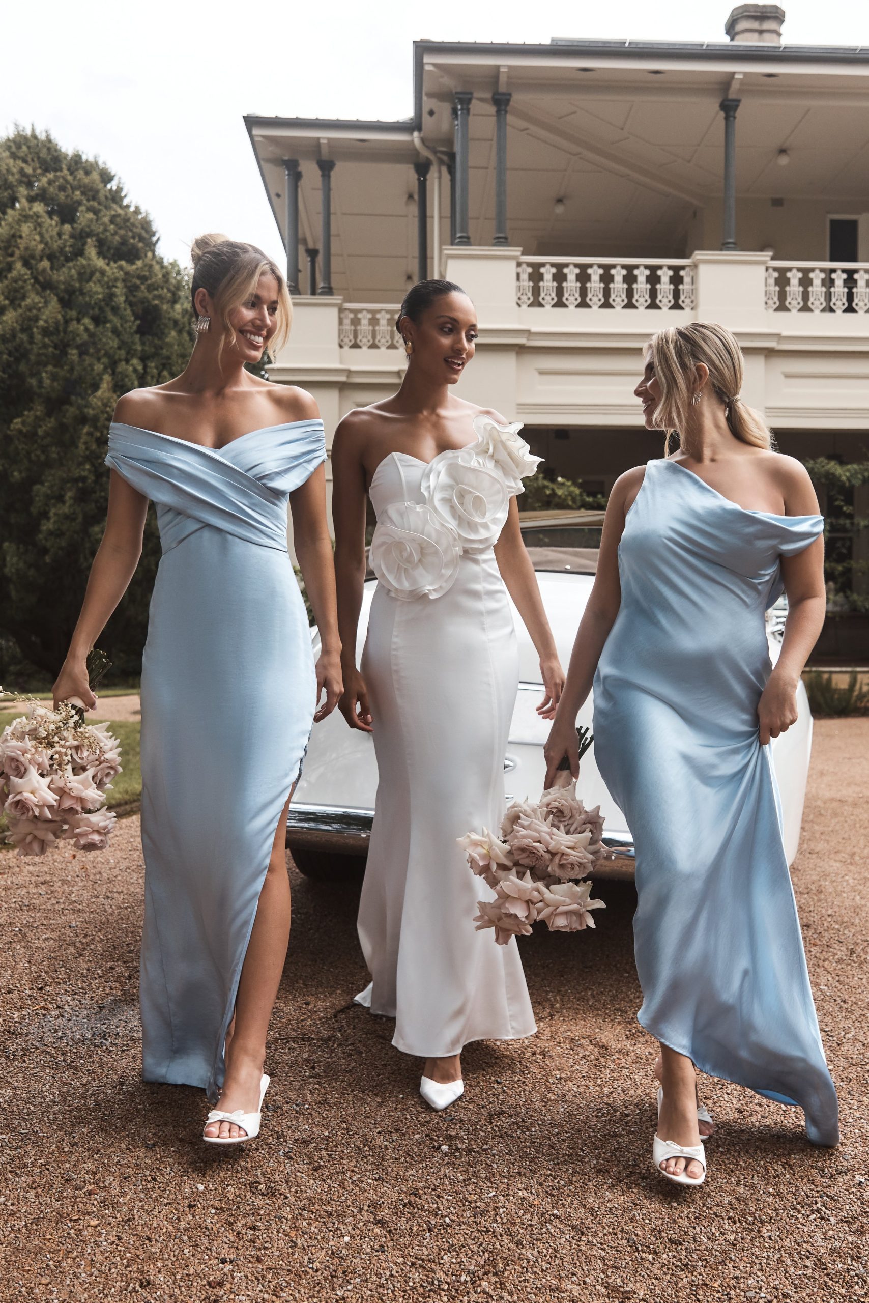 Yvette Slip Maxi Dress With Asymmetrical Hem - Cornflower Blue - Image 8