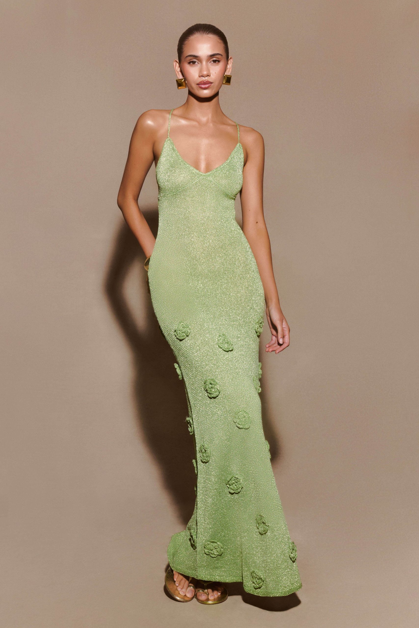 Suki Metallic Knit Maxi Dress - Pastel Green - Image 6