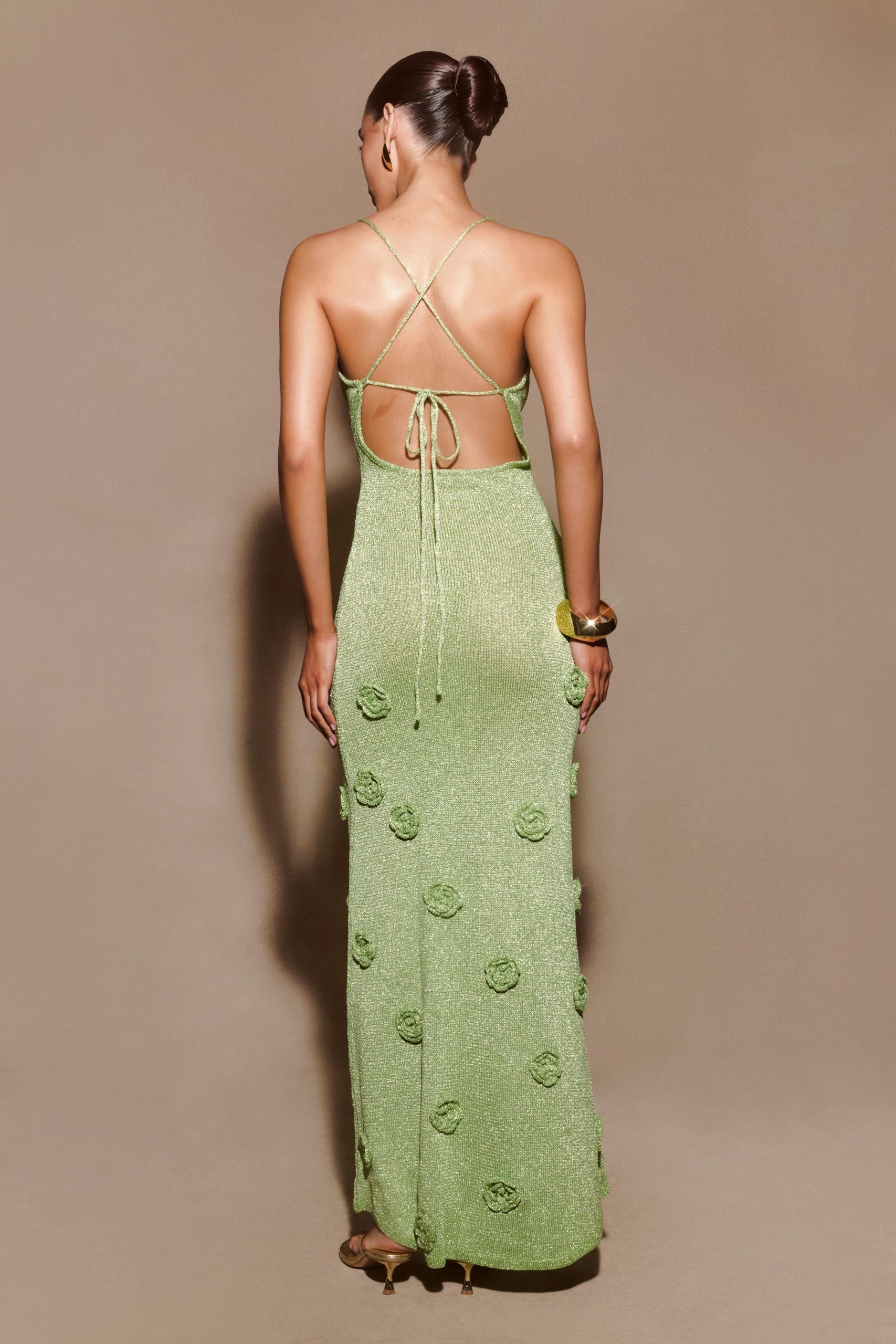 Suki Metallic Knit Maxi Dress - Pastel Green - Image 2