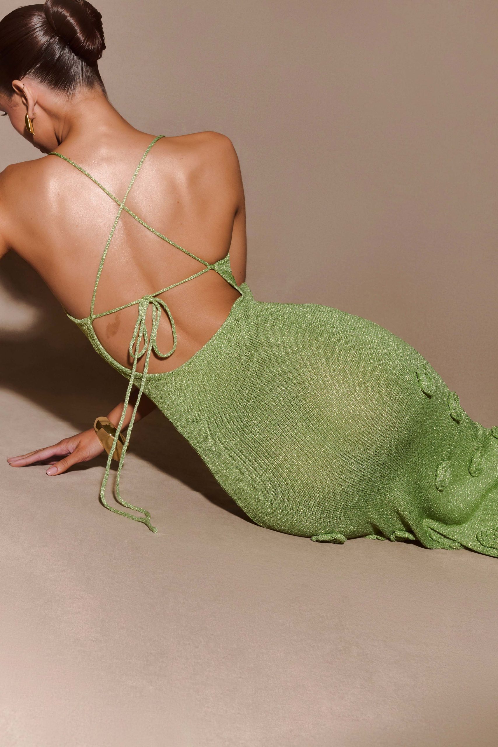 Suki Metallic Knit Maxi Dress - Pastel Green - Image 7