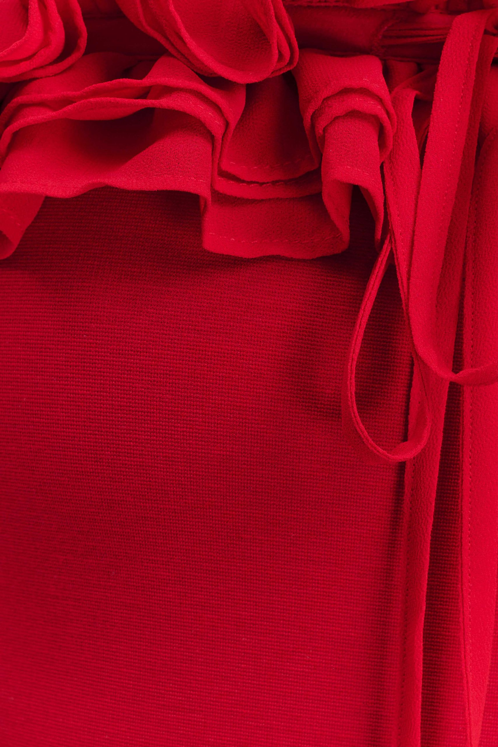 Nova Ruffle Off Shoulder Maxi Dress - Ruby - Image 3