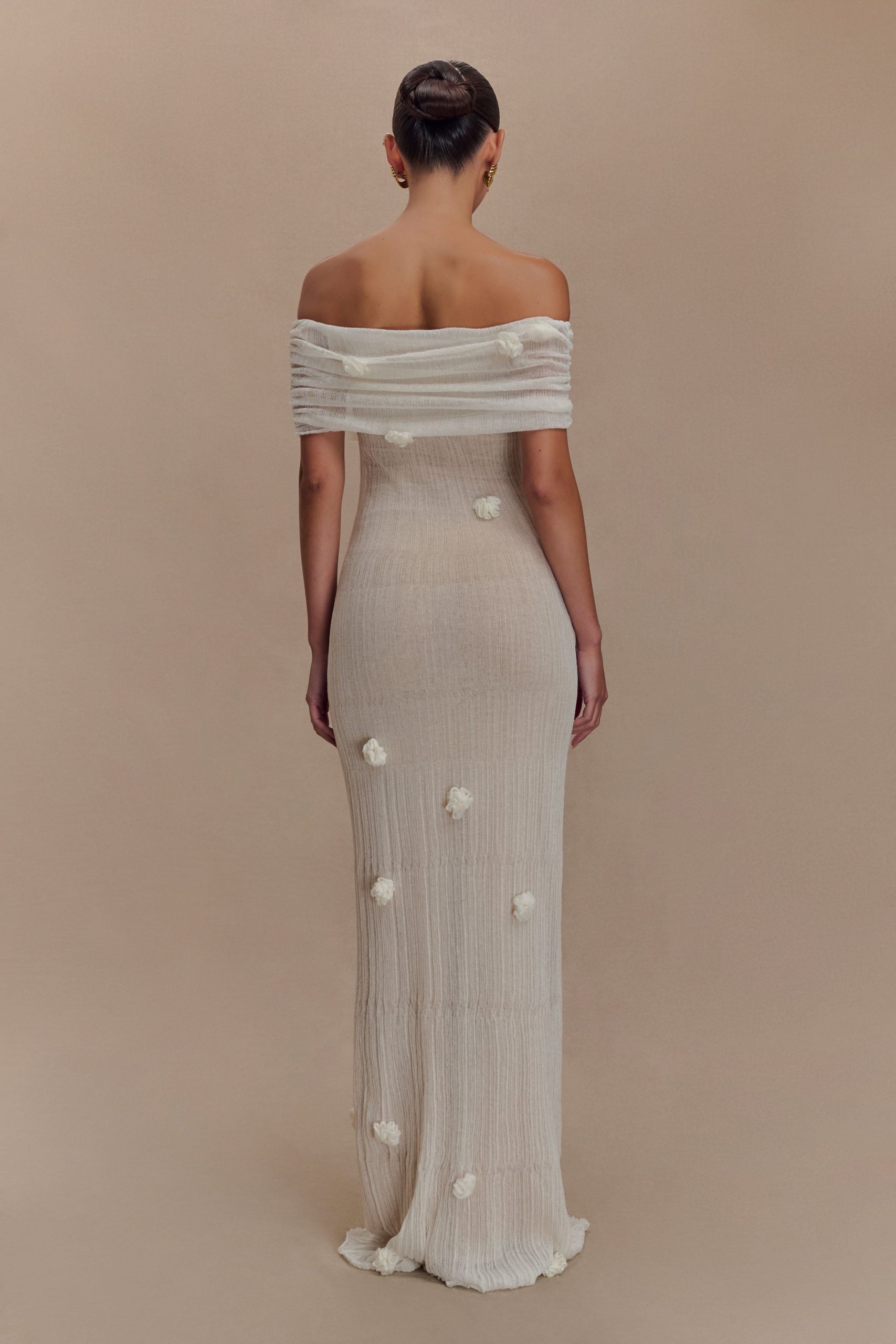 Brynn Orchid Knit Maxi Dress - Ivory - Image 2