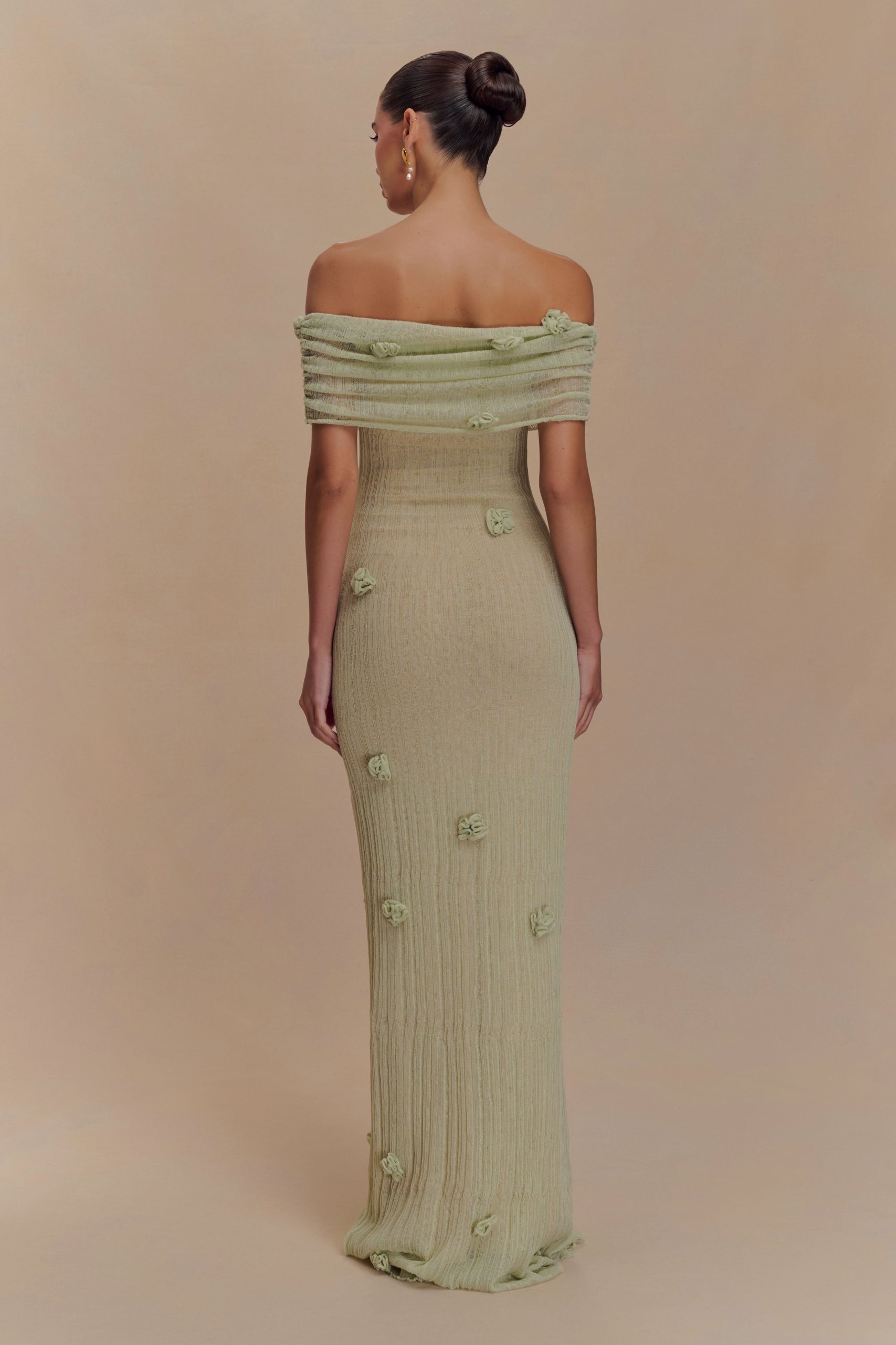Brynn Orchid Knit Maxi Dress - Pastel Green - Image 2