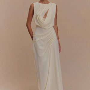 Oria Chiffon Maxi Dress - Ivory