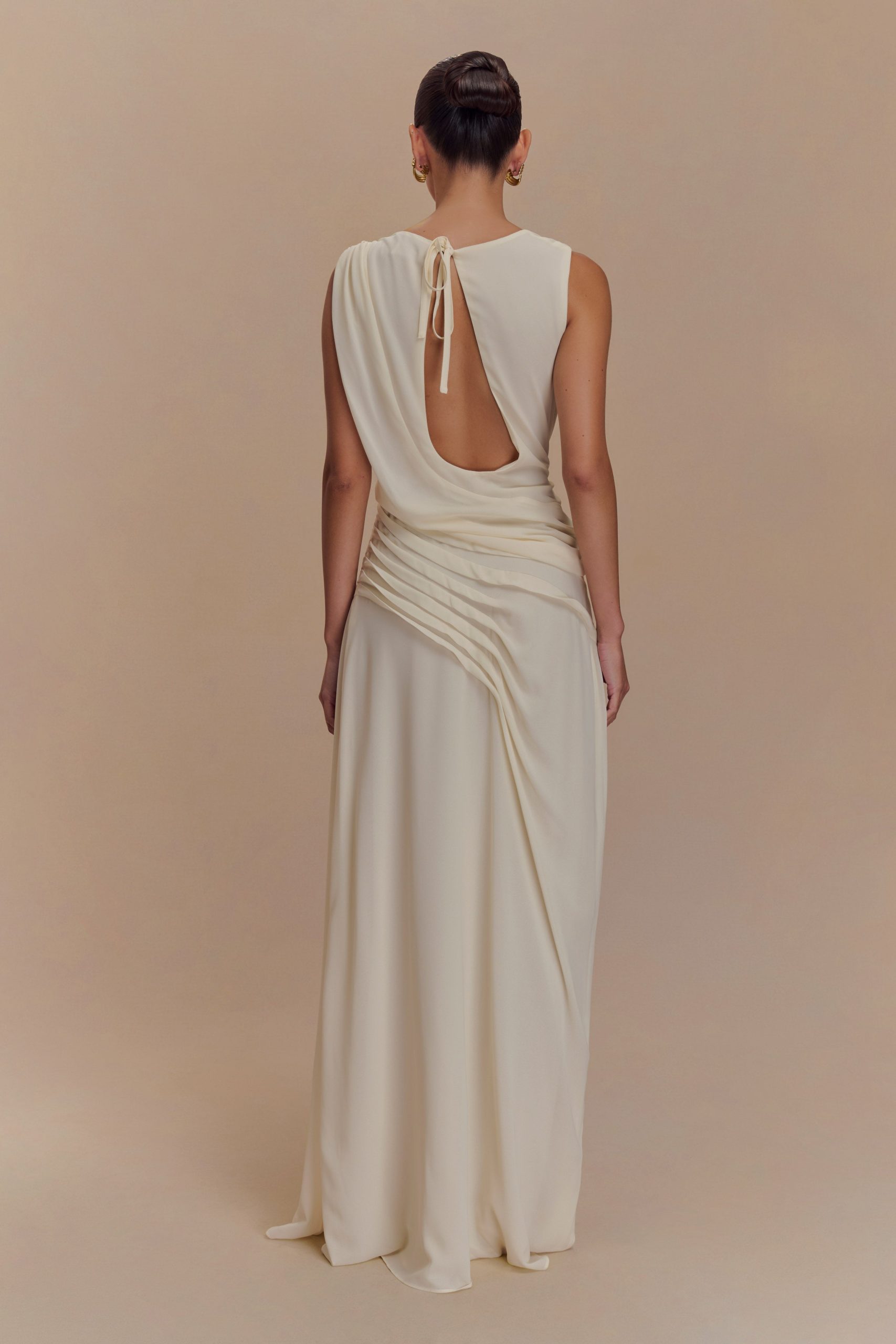 Oria Chiffon Maxi Dress - Ivory - Image 2