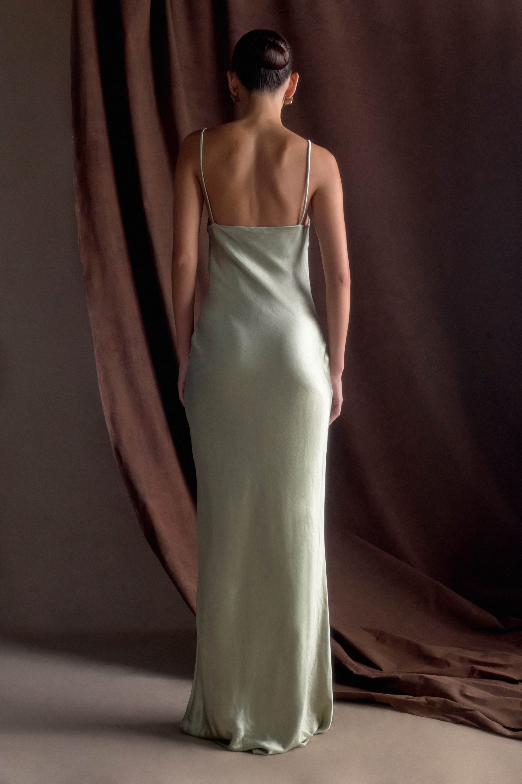 Lilly Sweetheart Satin Maxi Dress - Sage - Image 2