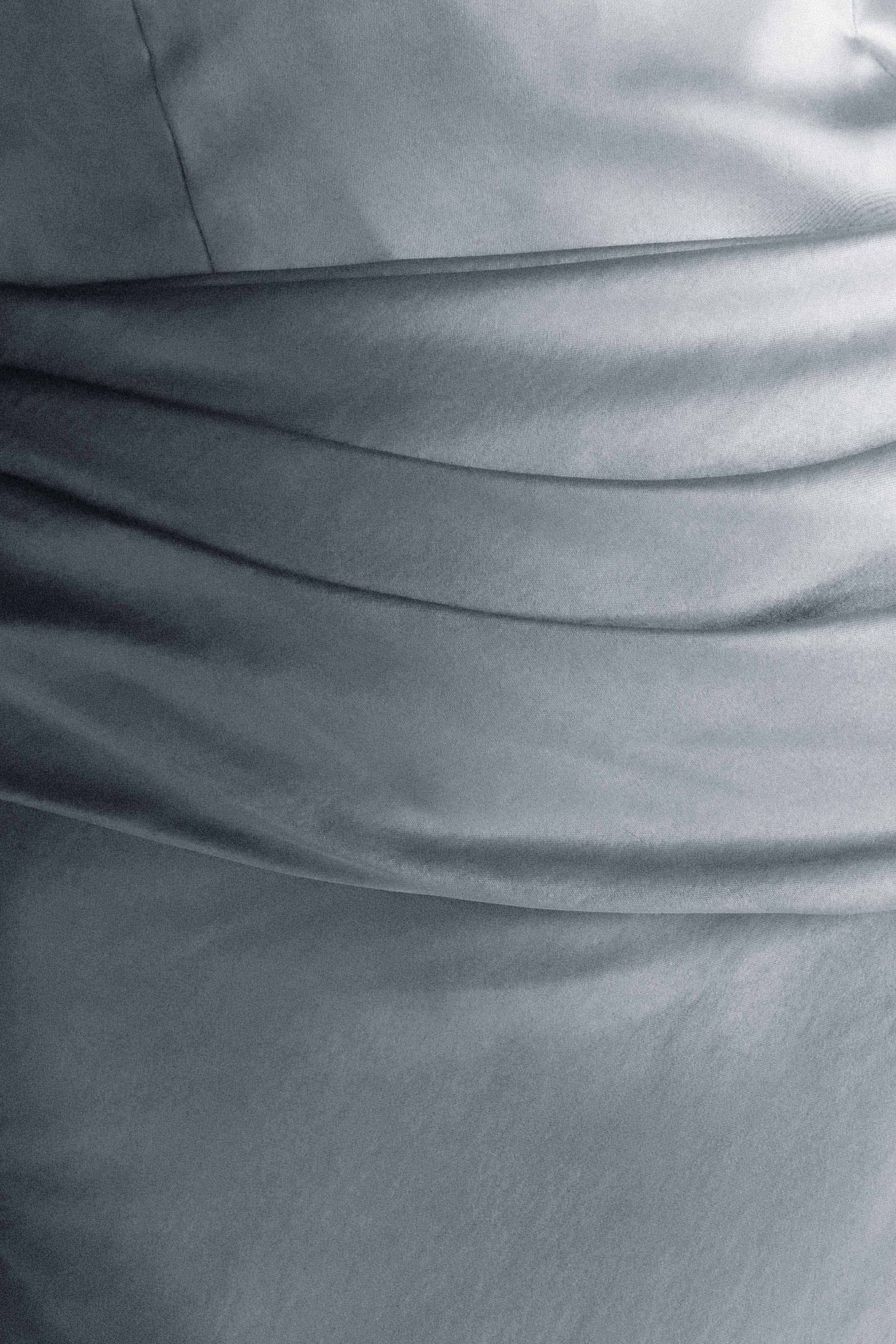 Jasmine Strapless Satin Maxi Dress - Frosted Blue - Image 12