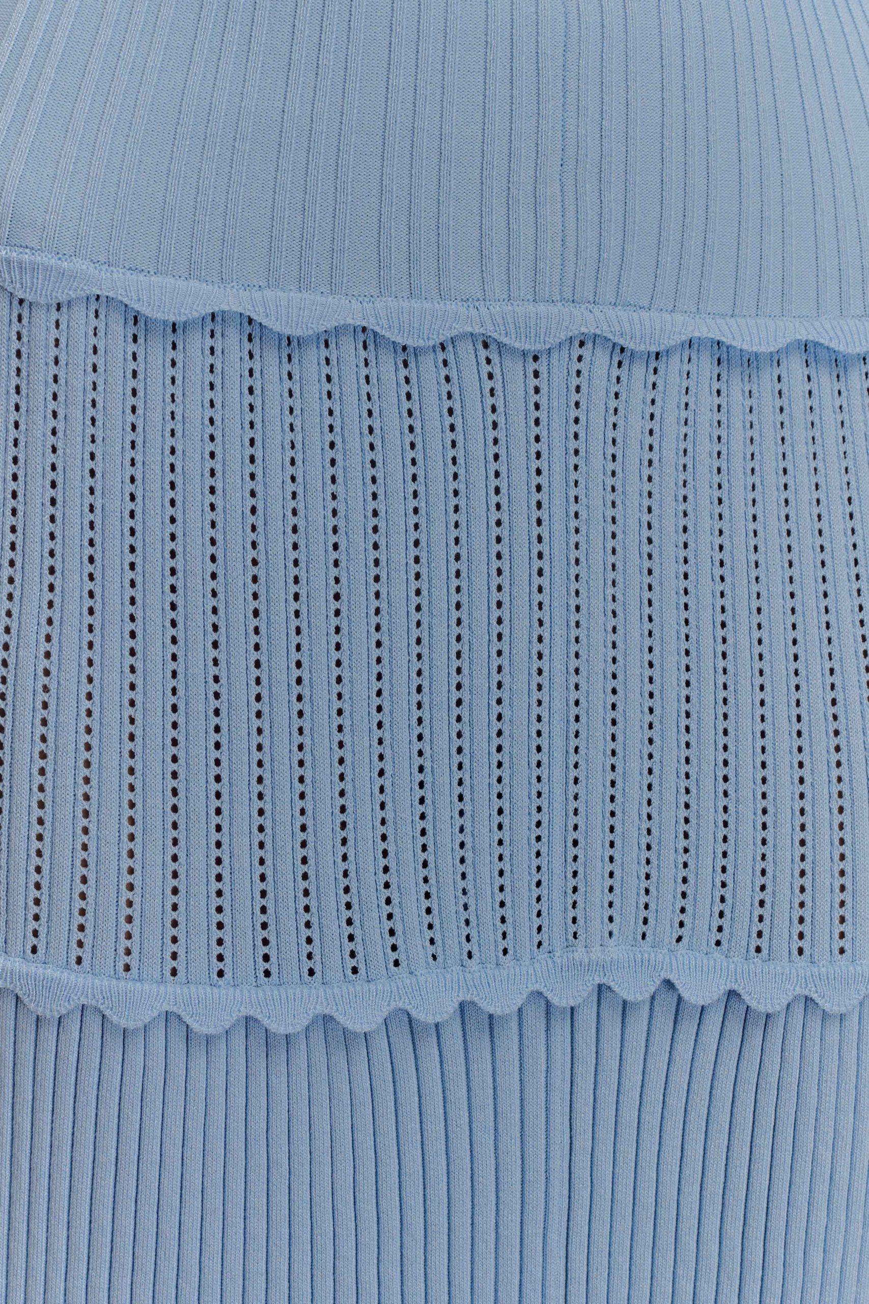 Finley Pointelle Knit Maxi Dress - Cornflower Blue - Image 7