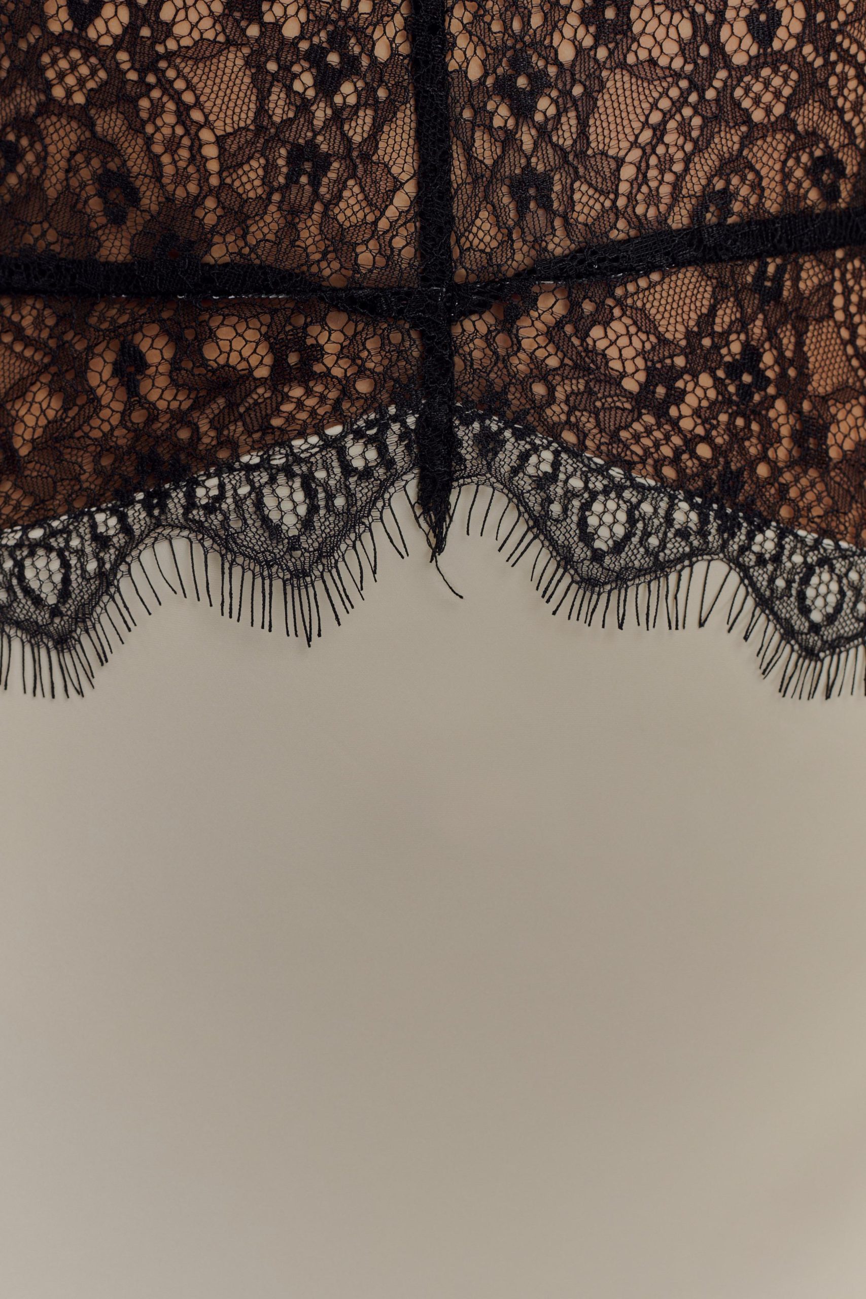 Dinah Lace And Satin Maxi Dress - Black/Ivory - Image 7