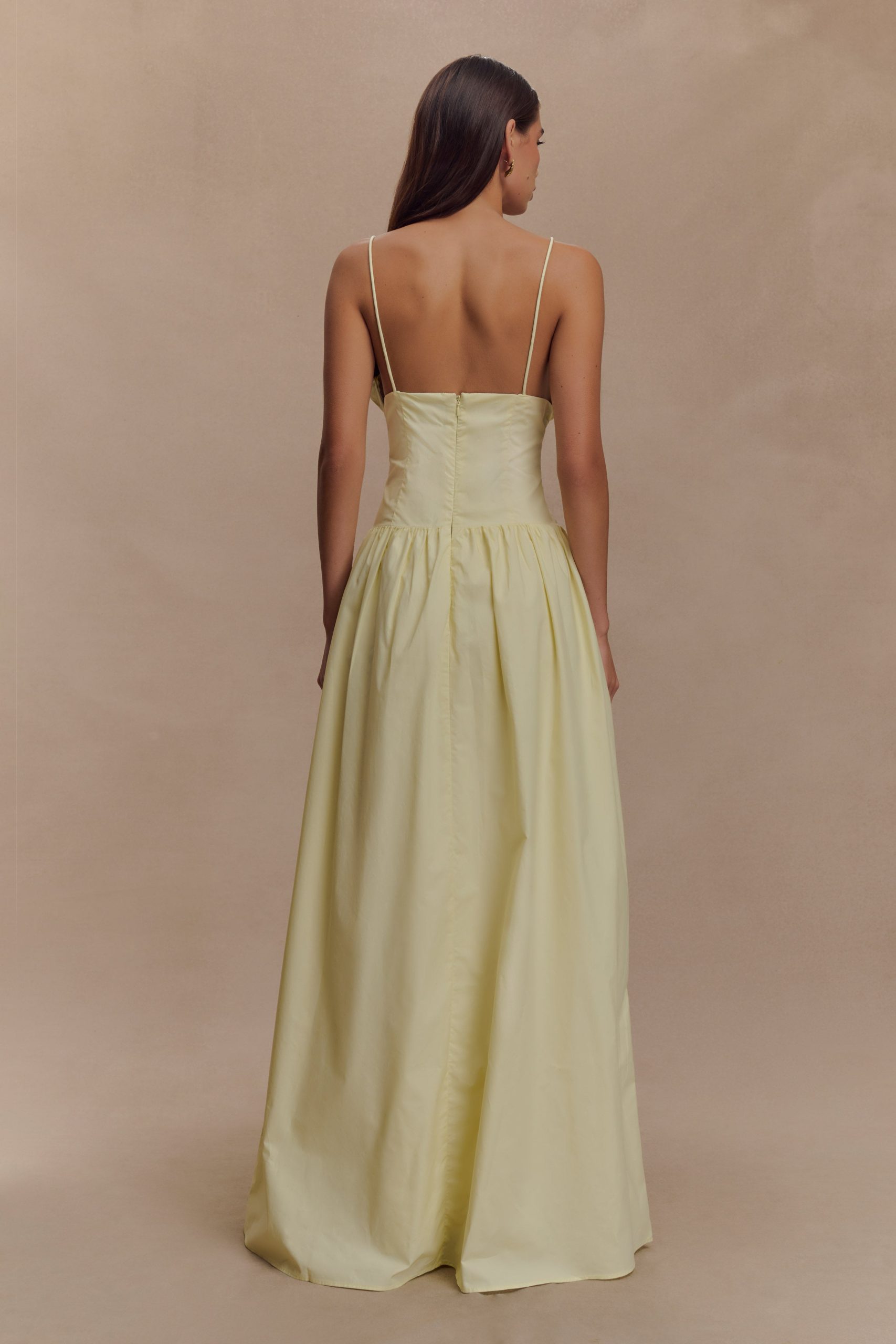 Janis Cotton Frill Maxi Dress - Lemon - Image 2