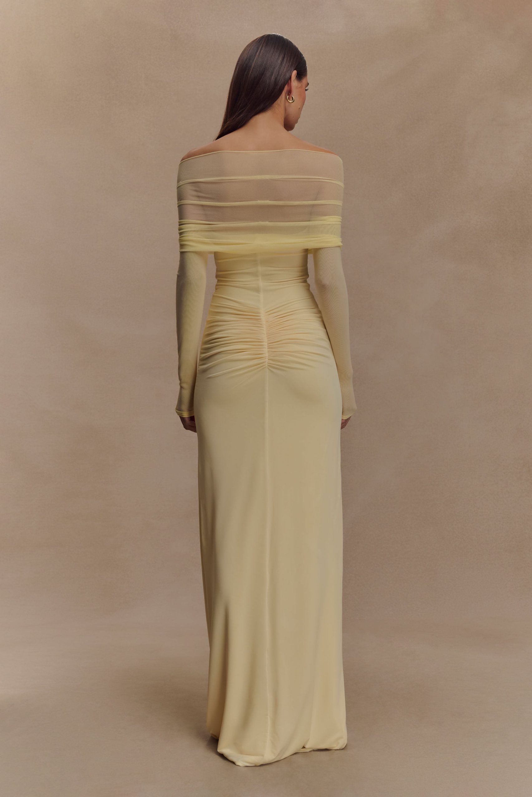 Rafaella Slinky And Mesh Maxi Dress - Lemon - Image 2