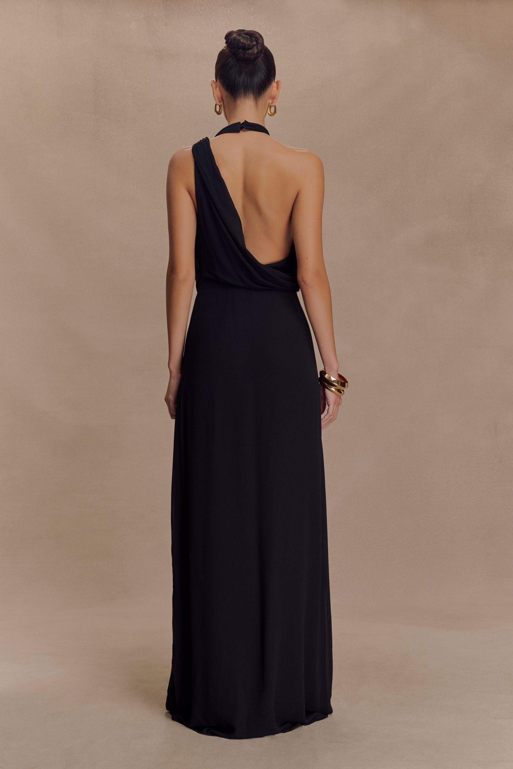 Galia Cowl Neck Maxi Dress - Black - Image 2