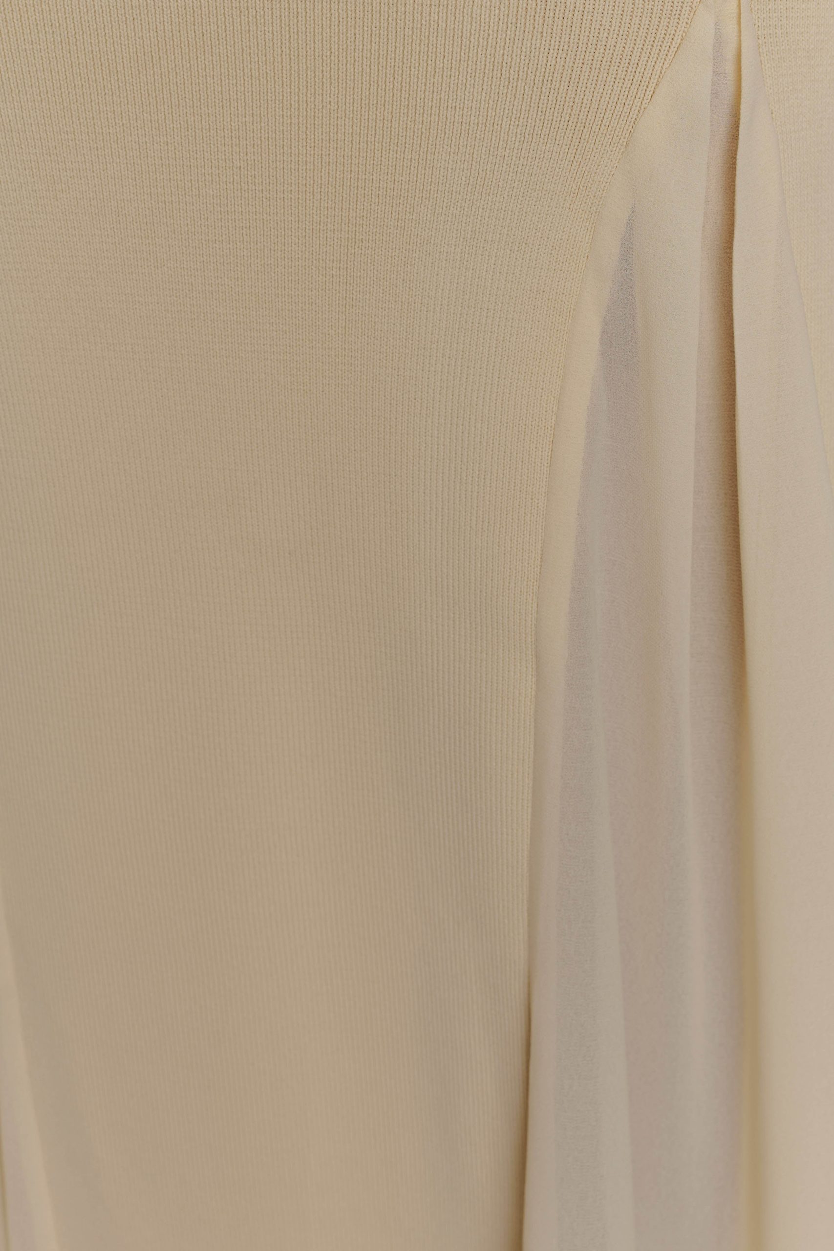 Soleil Knit And Mesh Halter Maxi Dress - Cream - Image 5