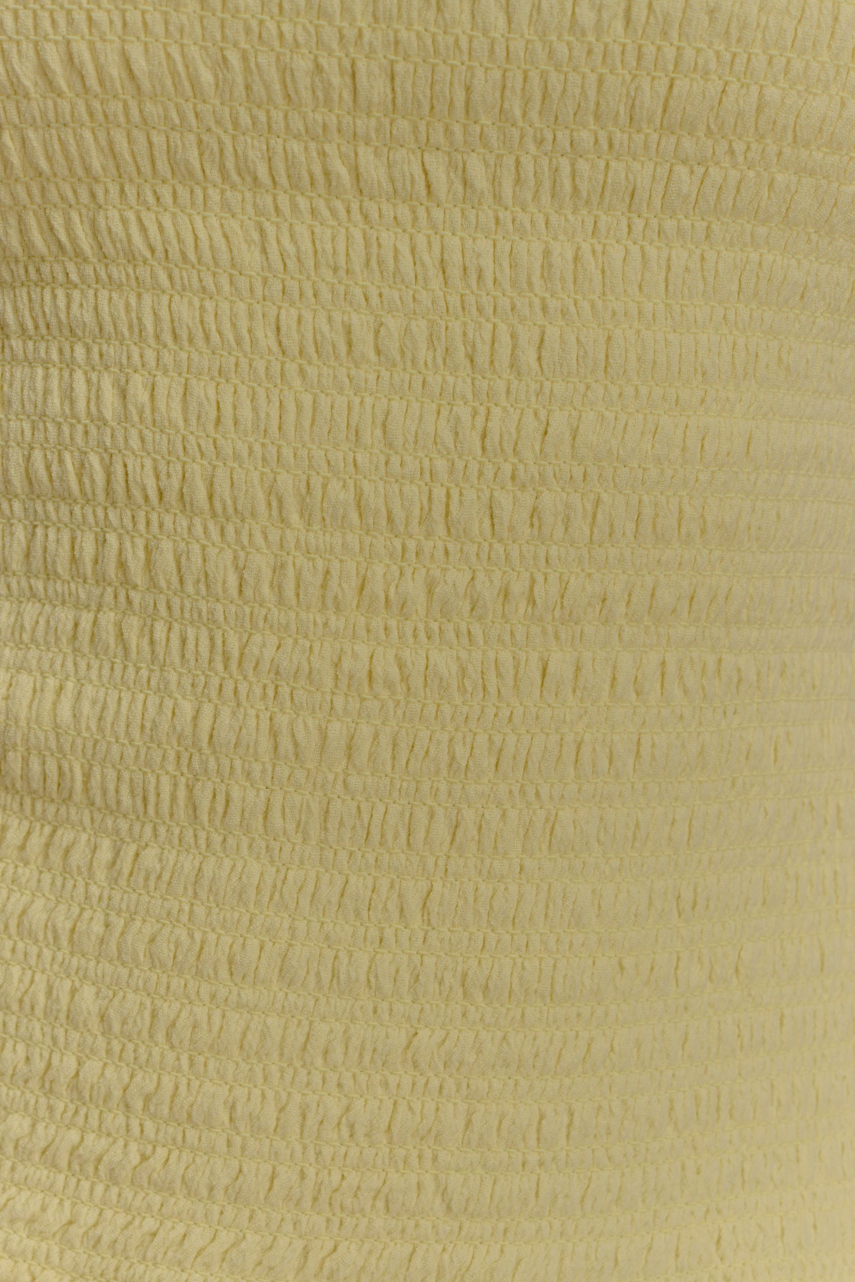 Maureen Cotton Shirring Maxi Dress - Lemon - Image 7