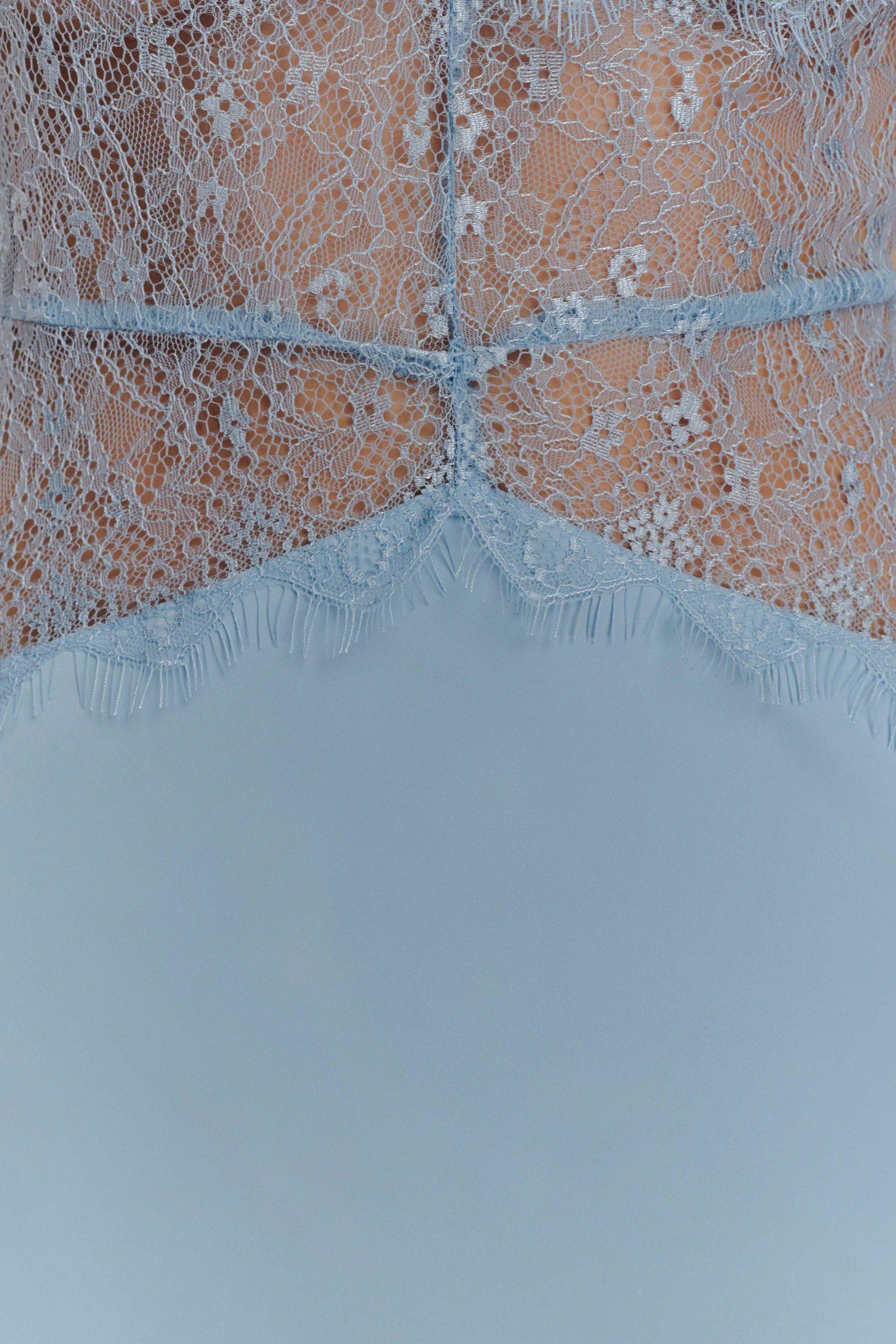 Dinah Lace And Satin Maxi Dress - Cornflower Blue - Image 5