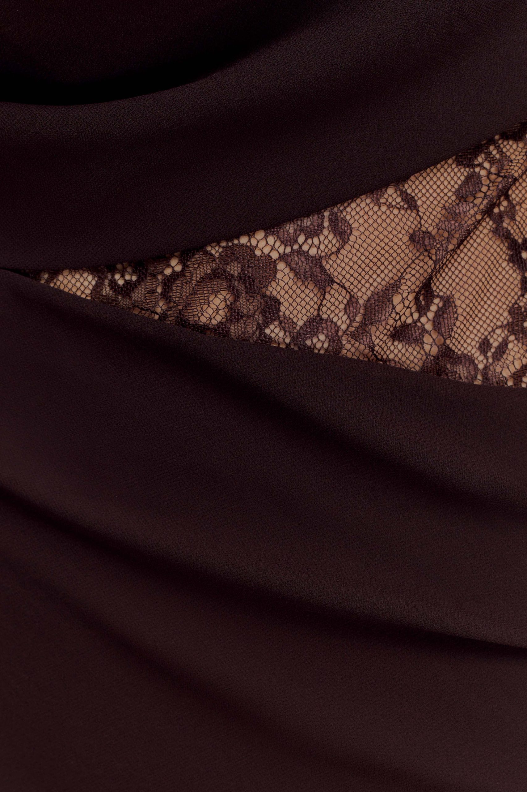 Arra Chiffon And Lace Halter Maxi Dress - Cacao Brown - Image 7
