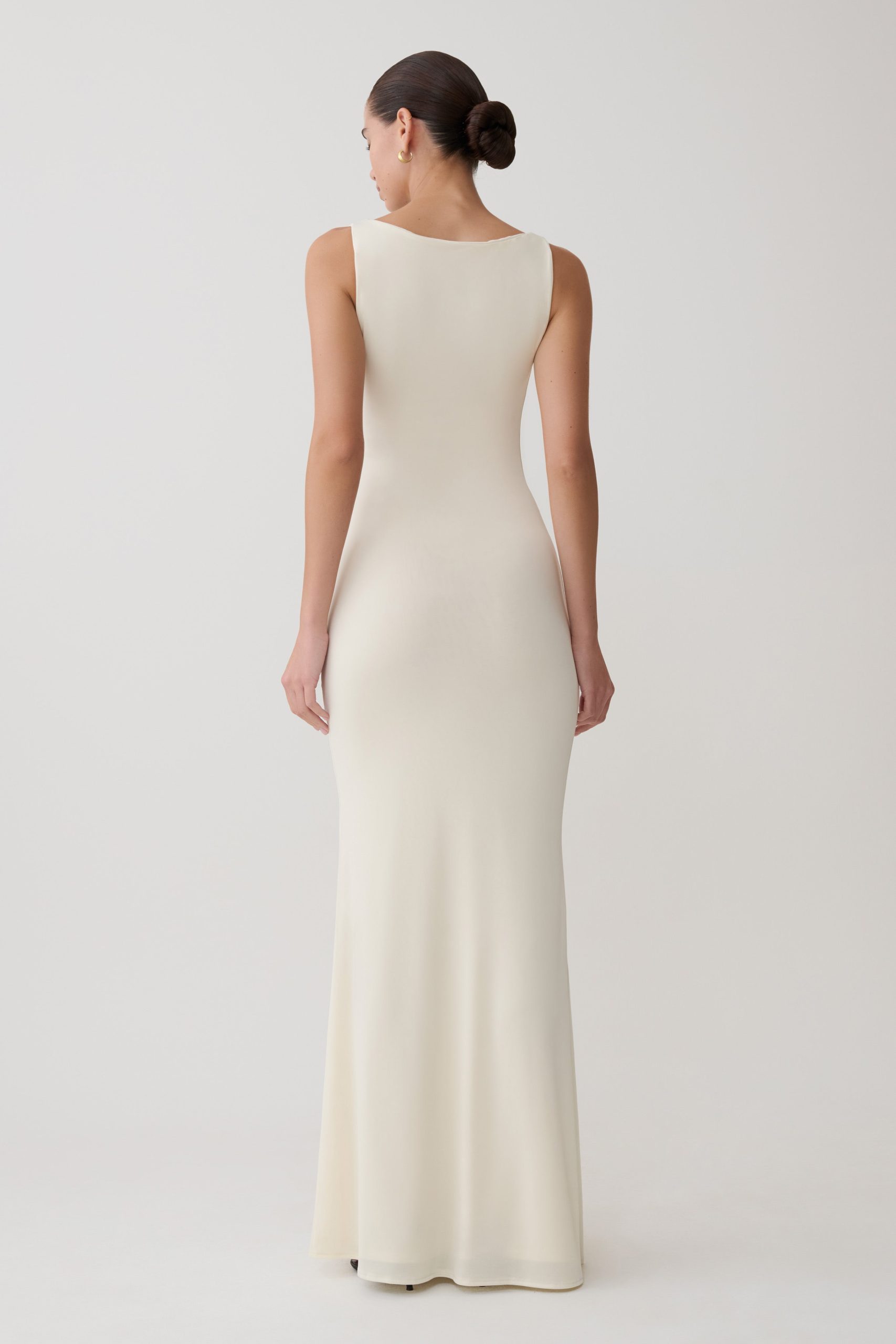 Tarna Sleeveless Slinky Maxi Dress - Bone - Image 2