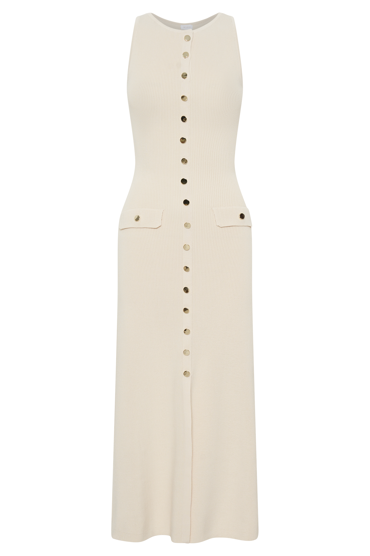 Sawyer Sleeveless Buttoned Maxi Dress - Ivory - Image 7