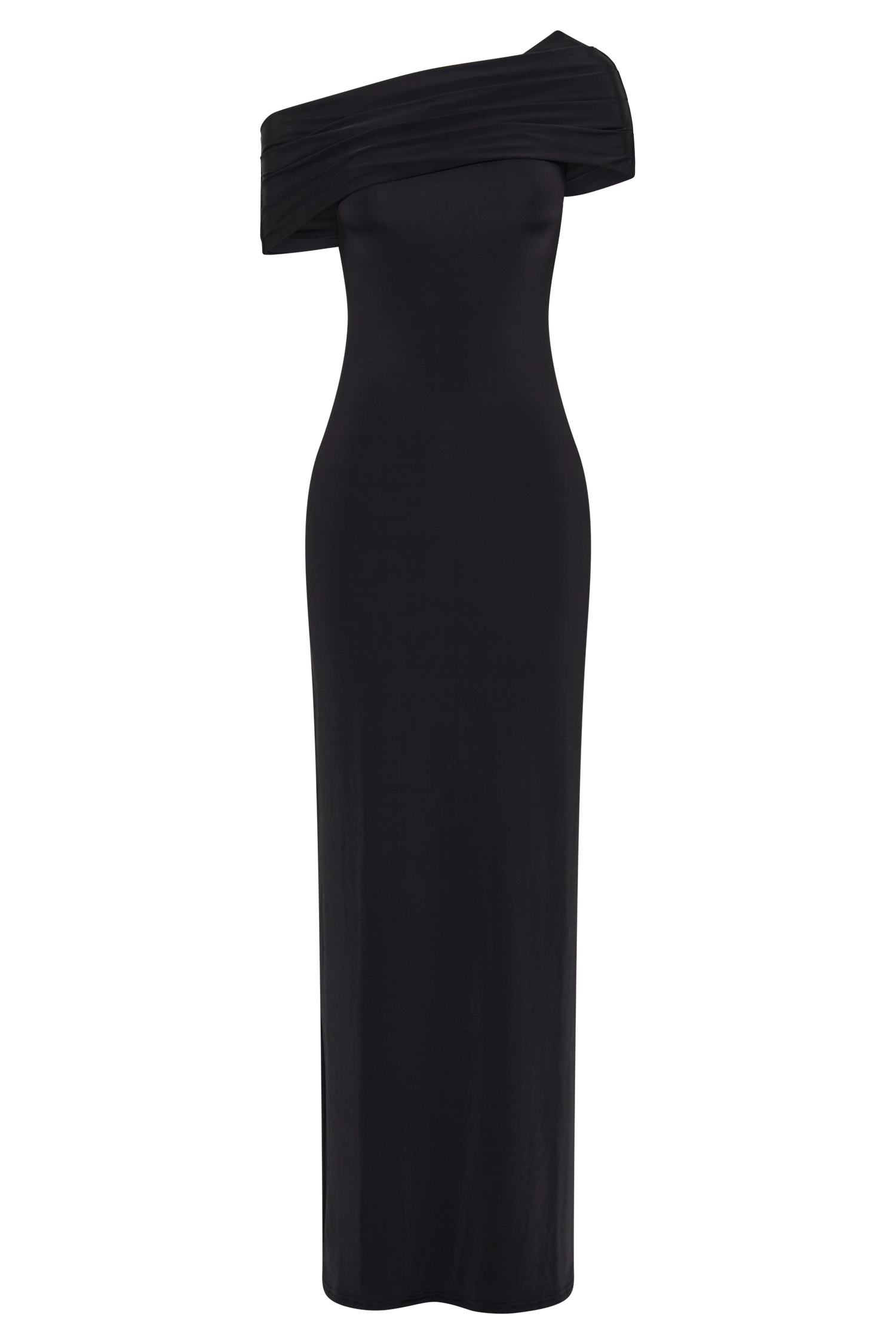 Cassandra Off Shoulder Slinky Maxi Dress - Black - Image 6