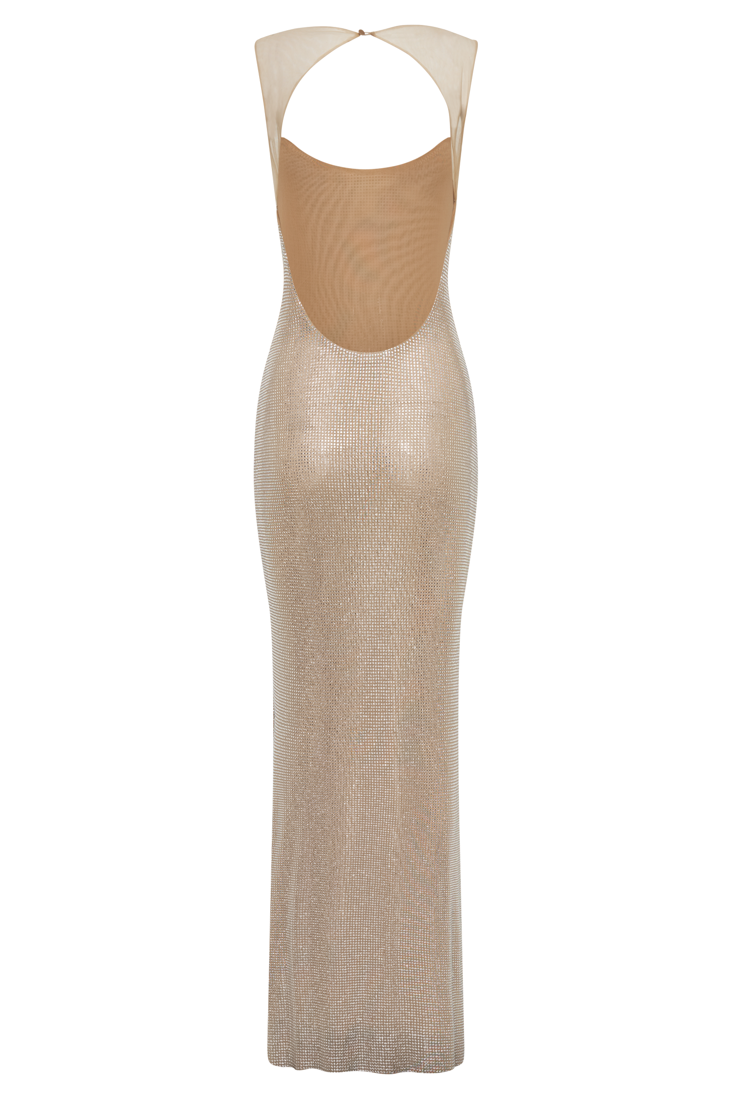 Jasmyn Hot Fix Maxi Dress With Mesh Back - Nude - Image 10