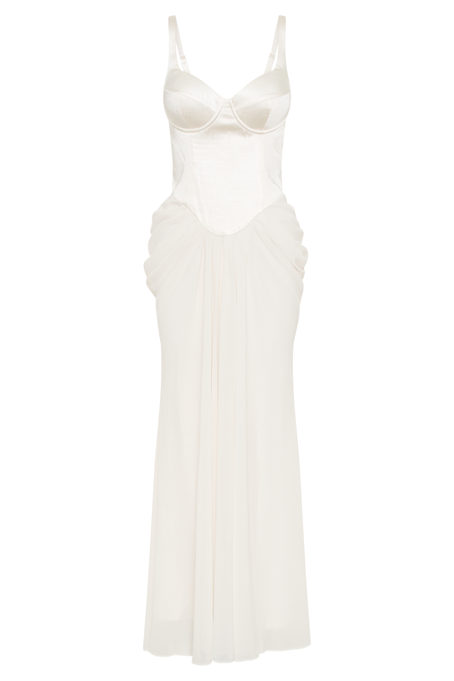 Leila Satin Corset Maxi Dress - Ivory - Image 9