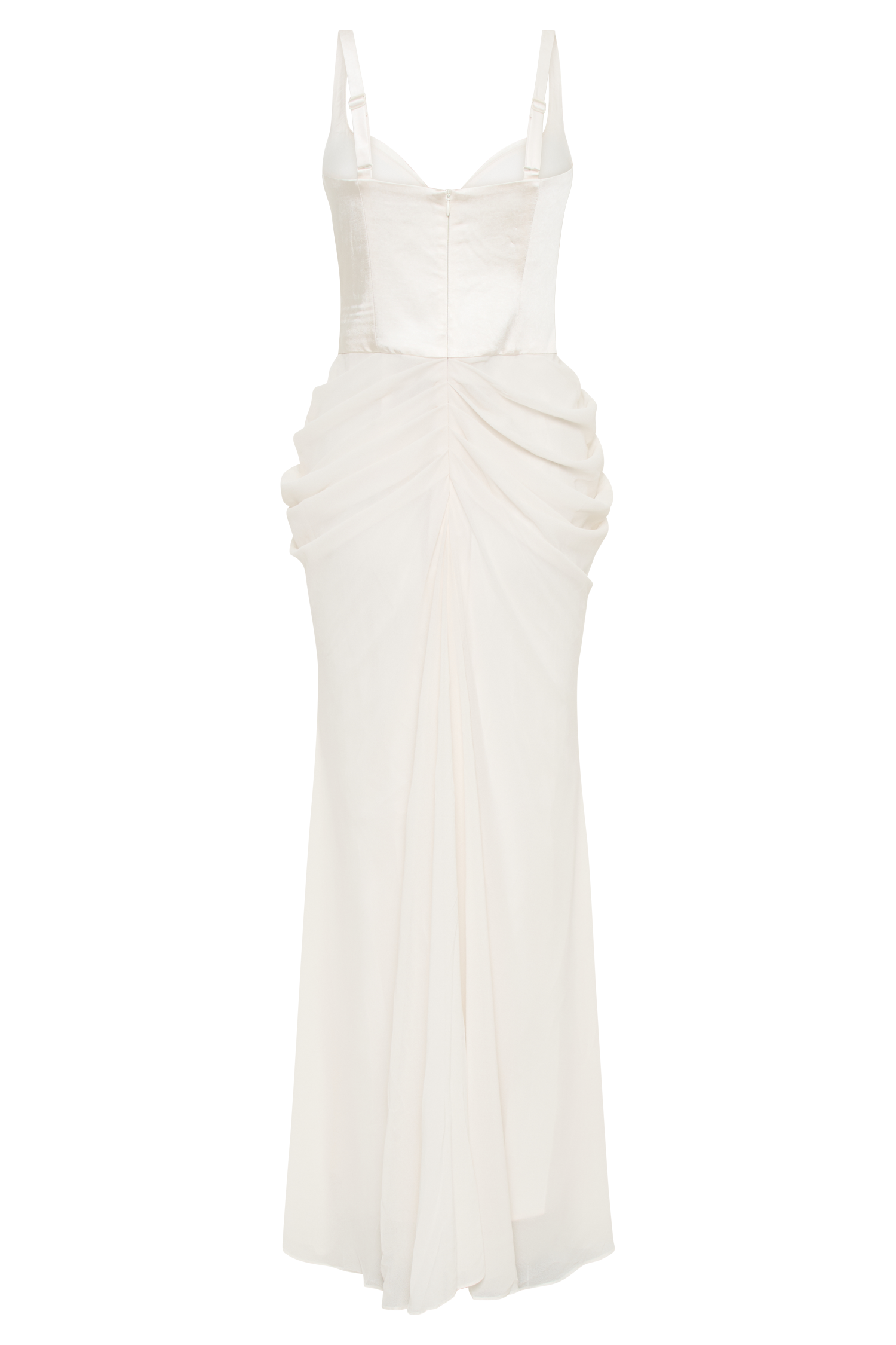 Leila Satin Corset Maxi Dress - Ivory - Image 10